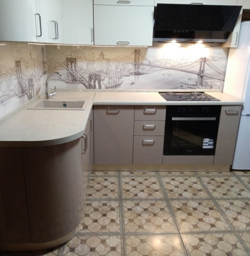 Белый кухонный гарнитур-Кухня МДФ в ПВХ «Модель 233»-фото4